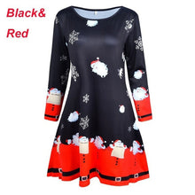 Load image into Gallery viewer, Women Christmas Dresses Plus Size S-5XL Long Sleeve O-Neck Loose  Print Casual A-line Dress New Year Xmas Party Dress Vestidos